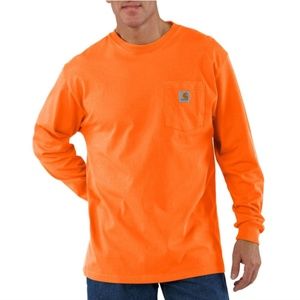 Carhartt Shirts - Carhartt long sleeve pocket tee shirt orange 3XLT Carhartt Shirts - Carhartt long sleeve pocket tee shirt orange 3XLT